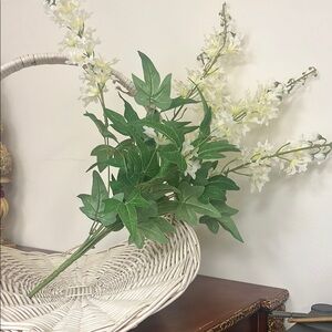 Elegant Green and White Faux Floral Arrangement